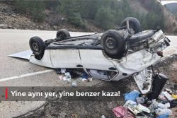 Yine aynı yer, yine benzer kaza!