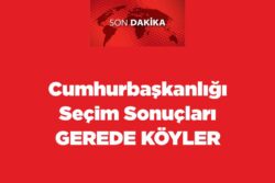 Cumhurbaşkanlığı Seçim Sonuçları Gerede Köyler